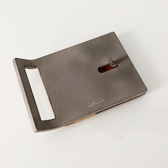 Solidio Hand Crafted Wood Belt Buckle NWOT - Picture 3 of 4